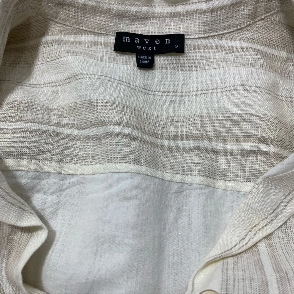 Maven West White Asymmetrical Long Sleeve Shirt Dress Sz-Small - Picture 5 of 6